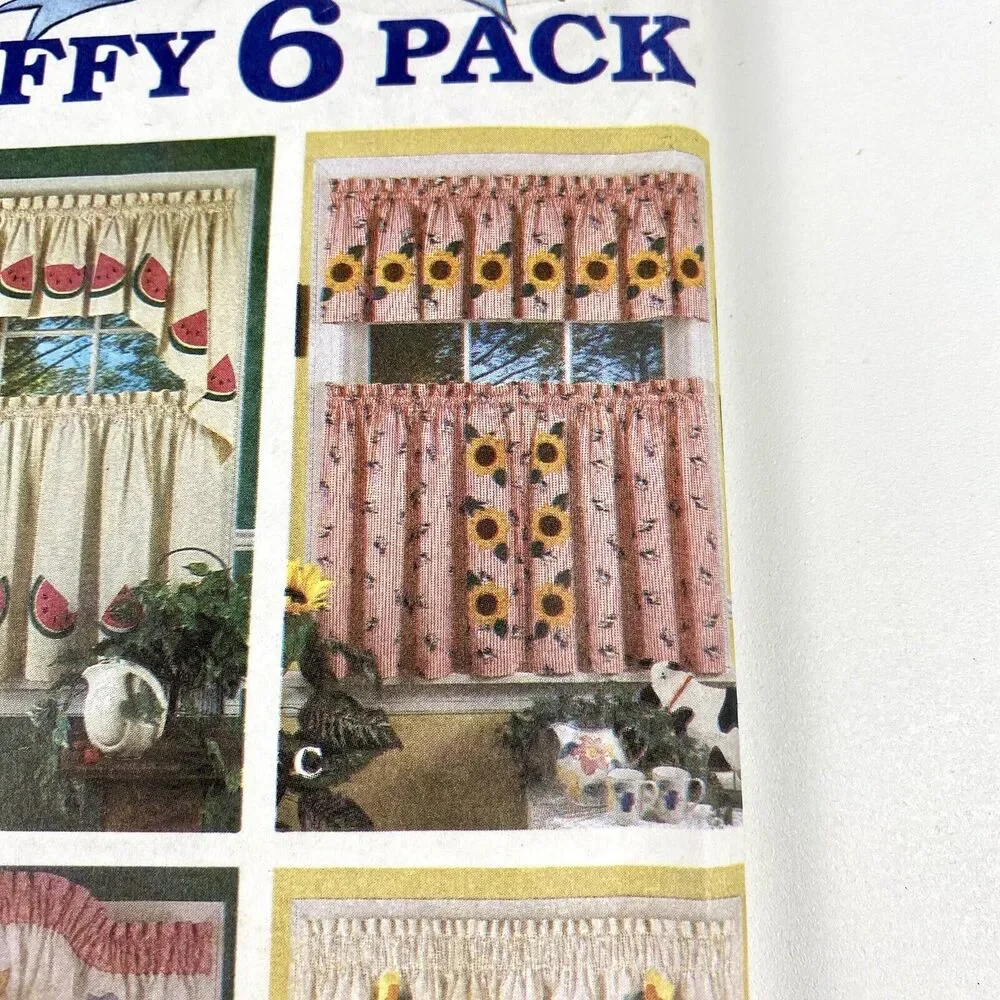 Simplicity 8924 Jiffy Valance Swag Cafe Curtains Curtain Panels 6 Pack Uncut FF